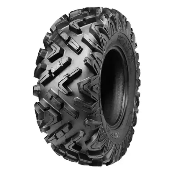 Atv Dekk 26x11R14 Arisun AR69, skråvisning som fremhever grove mønsterblokker og slitesterk gummi for terreng.