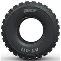 Atv Dekk 22x11-10 BKT AT-111, frontvisning som fremhever grove kantknotter og synlig BKT-logo på dekksiden.