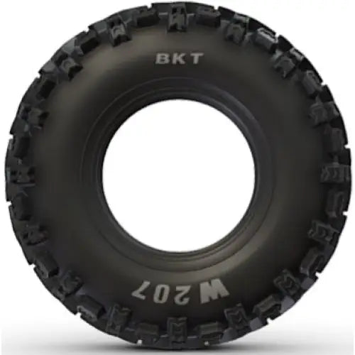 Atv Dekk 23x10-10 BKT W207, frontvisning som fremhever grove knaster og tydelig BKT-logo på sideveggen.