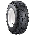 Atv Dekk Snow Hog, side- og frontvisning som fremhever grove knaster og hvit felg montert på dekket.