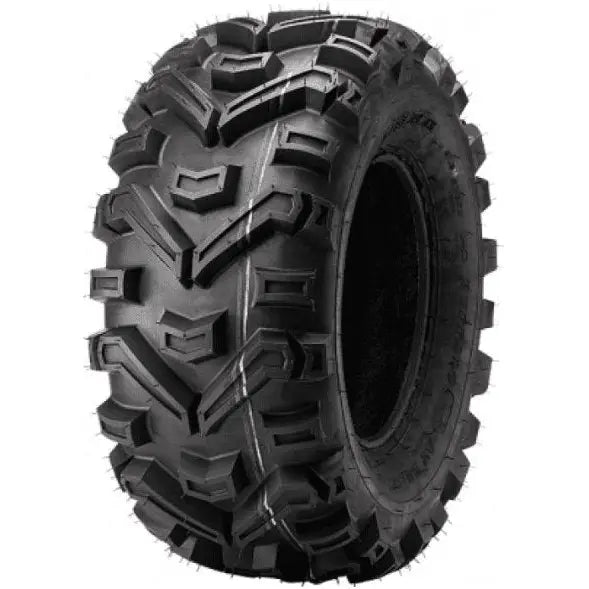 Atv Dekk 25x8-12 Duro DI-2010 Buffalo terrengdekk, sidevinkel som fremhever de dype mønsterknastene for optimalt grep.