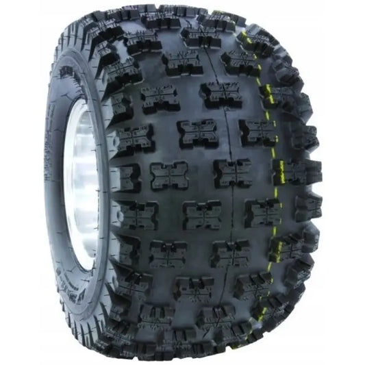 Atv Dekk 20x11-9 Duro DI-2011 Berm Raider, skråvisning med markante knaster og gul stripe på slitebanen.
