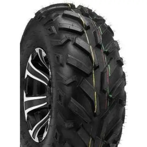 Atv Dekk 22x10-10 Duro DI-2013 Red Eagle, skråvisning som fremhever grovt offroad-mønster og felgens hvite detaljer.