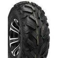Atv Dekk 26x8R14 Duro DI-2013 Red Eagle, skråvisning som fremhever grovt mønster og detaljerte svarte og sølv felgpartier.