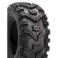 Atv Dekk 27x12-12 Duro DI2010 Buffalo, skrå forfra med dype spor, sideknaster og røde samt hvite striper på midten.
