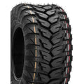 Atv Dekk 29x10-14 Duro DI2037, skrått forfra med markante knaster og gule og røde striper på slitebanen.