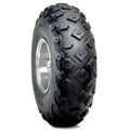 Atv Dekk 20x7-8 Duro HF246 Knobby, skrå forfra med grovt vinklet mønster og sølvfelg mot lys bakgrunn.