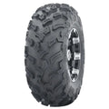 Atv Dekk 25x8-12 Hakuba med grovt, dypt mønster og sølvfarget felg, sett fra skrå vinkel for detaljert profil.