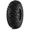 Atv Dekk 26x11-14 ITP Terra Cross, skråvinkel som fremhever dypt mønster og sølvfarget felg med eiker.