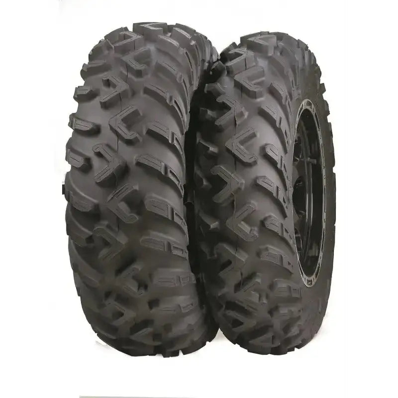 Atv Dekk 26x9-14 ITP Terracross, sett forfra med markerte dype spor og grove kanter mot hvit bakgrunn.