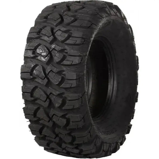 Atv Dekk 23x8-12 ITP Ultracross, skråvisning med fokus på grove mønsterspor og forsterkede sidekanter.