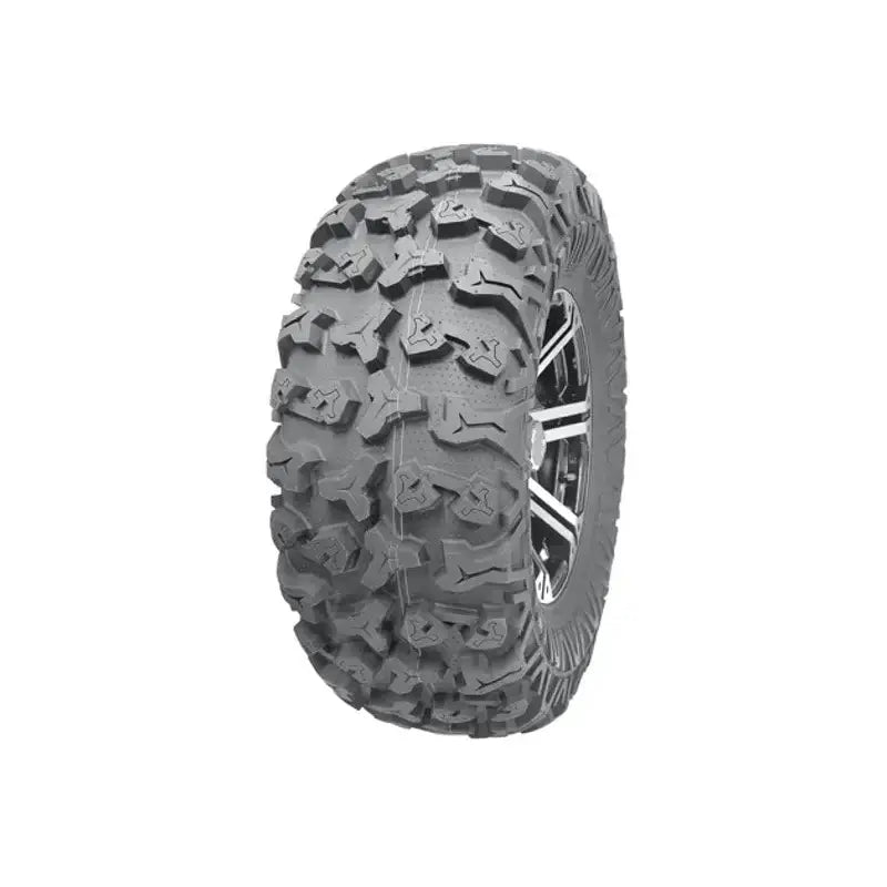 Atv Dekk 27x9-14 Journey, skrå frontvisning med markert grovmønstret slitebane og dype spor på hvit bakgrunn.