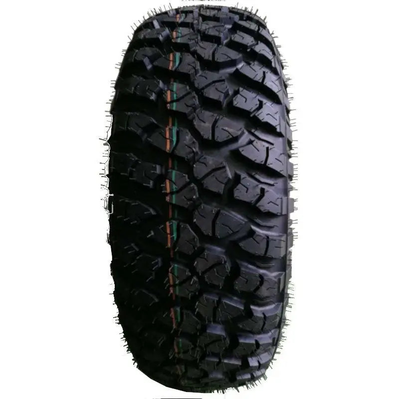 Atv Dekk 32x10-15 Journey, sett forfra, viser fargede striper og små gummiknotter langs kanten.