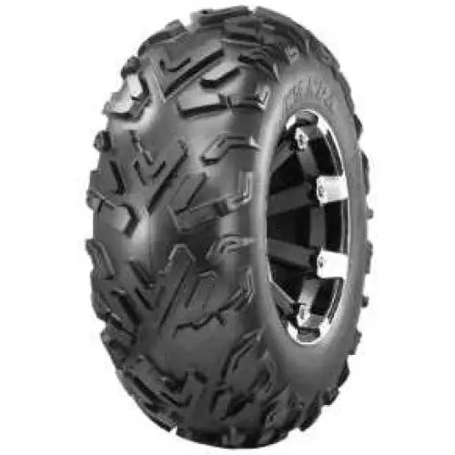 Atv Dekk 26x10-12 Journey, skråvisning som fremhever grovt mønster, metallfelg og detaljert gummistruktur.