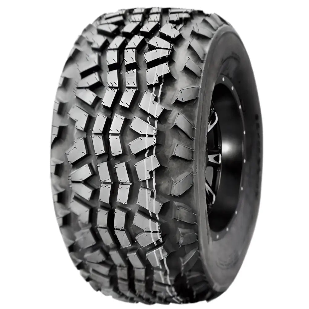 Atv Dekk 23x11-10 Journey, sidevinklet bilde som fremhever grove knaster og dypt mønster for optimalt terrenggrep.