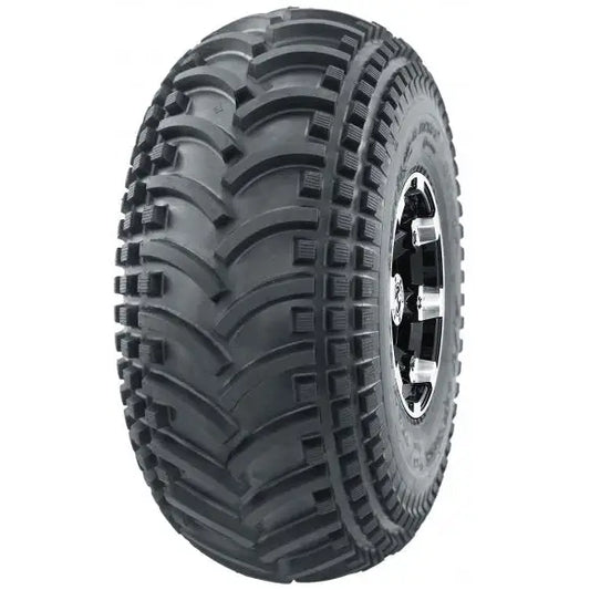 Atv Dekk 22x12-8 Journey P308 med grovt mønster, skrå forfra, viser blanke felgdetaljer mot hvit bakgrunn.