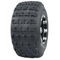 Atv Dekk 19x9.50 Journey P316, skråvisning som fremhever grovt mønster og felg med sorte og krom detaljer.