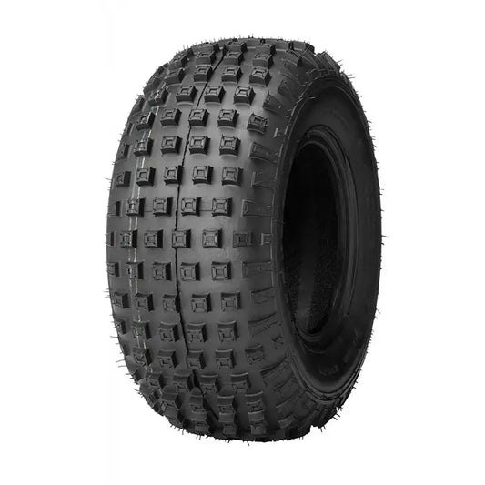 Atv Dekk 16x8-7 Journey, sort gummi med firkantet knastemønster, vinklet mot høyre på hvit bakgrunn.