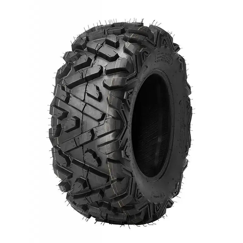 Atv Dekk 24x9-11 Journey P350, sidevinklet bilde som fremhever grove gummiknotter og dypt terrengmønster.