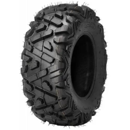 Atv Dekk 24x9-11 Journey P350, skrått sideforfra, fremhever grove mønstre og kraftig gummi for terrenggrep.