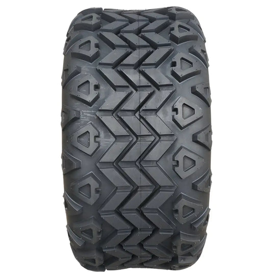 Atv Dekk 25x10-12 Journey, frontbilde som fremhever det grove sikksakk- og sekskantmønstrede slitebanen.