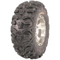 Atv Dekk 26x11R12 Kenda Bearclaw med sølvfelg, skråvisning som fremhever grove knaster for terrenggrep.