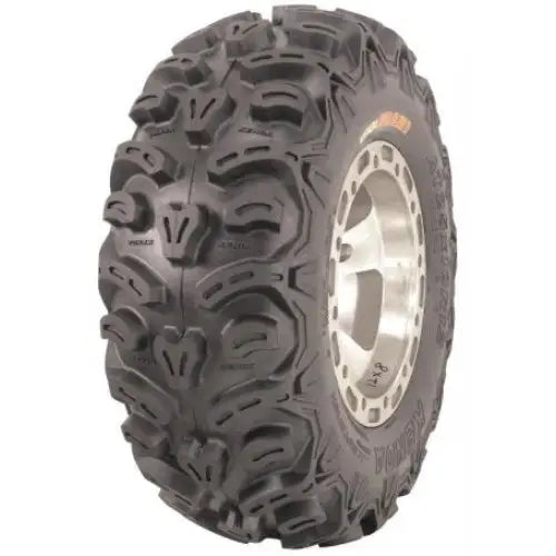 Atv Dekk 26x11R12 Kenda Bearclaw med sølvfelg, skråvisning som fremhever grove knaster for terrenggrep.
