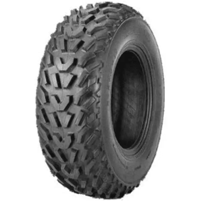 Atv Dekk 22x10-10 Kenda Pathfinder K530, skråvinklet bilde som fremhever det grove terrengmønsteret på gummien.