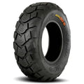 Atv Dekk 19x7-8 Kenda ROAD GO, sidevisning som viser grovt mønster og fargerik logo på dekksiden.