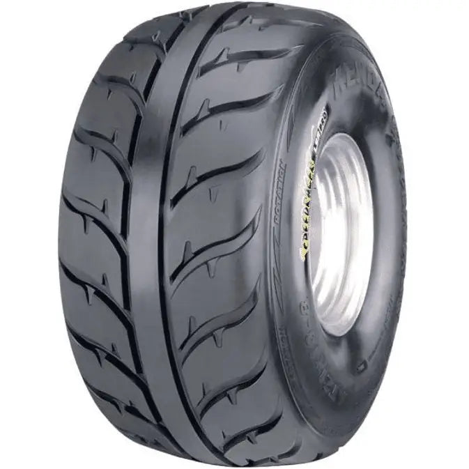 Atv Dekk 20x11-9 Kenda Speed Racer, skråvisning som fremhever det markante mønsteret og solide gummimaterialet.