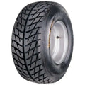 Atv Dekk 20x7-8 Kenda Speedracer K546F, skråvisning som fremhever sølvfarget felg og ventil i midten.