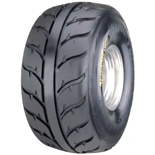 Atv Dekk 20x11-9 Kenda Speedracer, skråvisning som fremhever det markante mønsteret og sølvfarget felg.