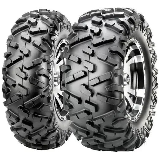 Atv Dekk 29x11-14 Maxxis BigHorn 2, sett fra skrå vinkel med synlig slitebane, felg og grove mønstre i detalj.
