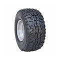 Atv Dekk 23x11-10 Roadguider Venus, skrå forfra med sølvfelg og markerte, dype terrengspor.