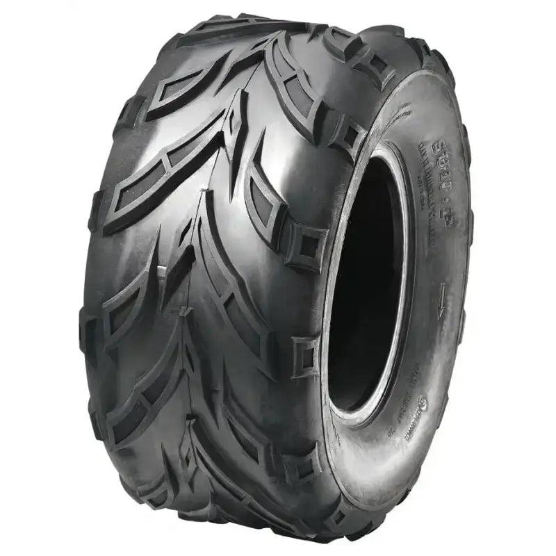 Atv Dekk 16x8-7 Sunf A-004, skråvisning som fremhever brede spor og firkantet mønster på slitebanen.