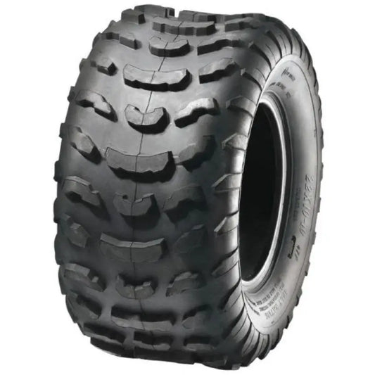 Atv Dekk 22x10-10 Sunf A-006, skrått forfra med markerte, dype knaster og robust terrengmønster mot hvit bakgrunn.