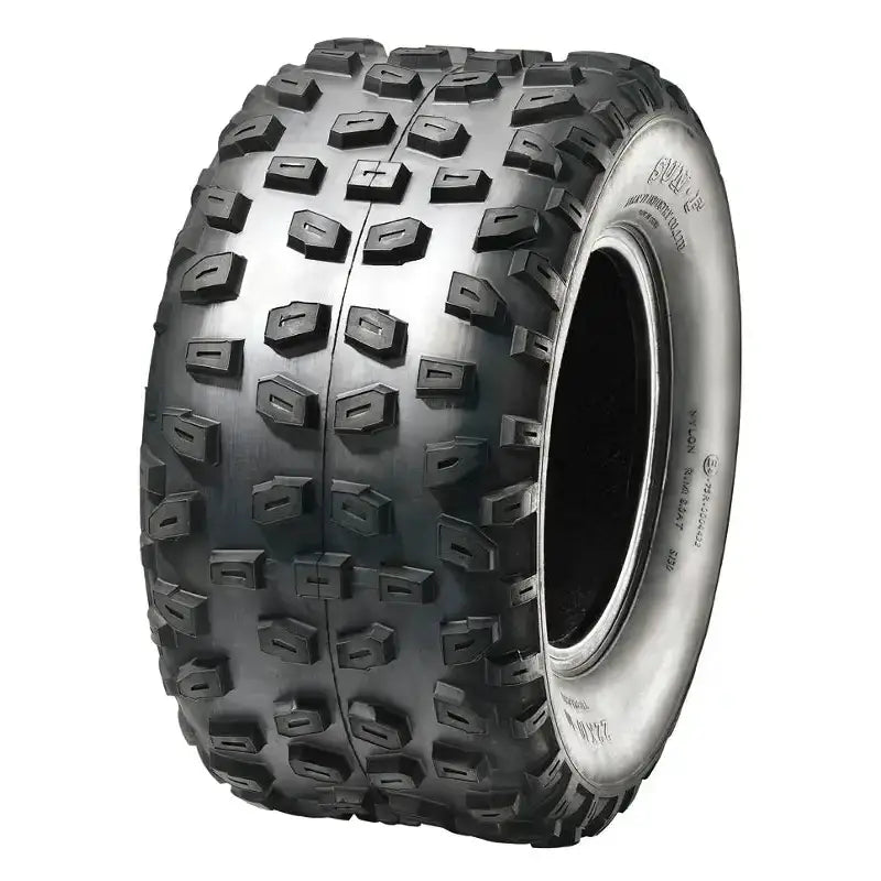 Atv Dekk 22x10-10 Sunf A-008, sidevisning med markant kantete mønster og tydelig struktur på gummioverflaten.