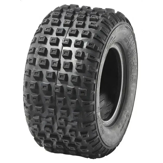 Atv Dekk 22x11-8 Sunf A-011, skråvisning som fremhever firkantede knotter for ekstra grep på ujevnt terreng.