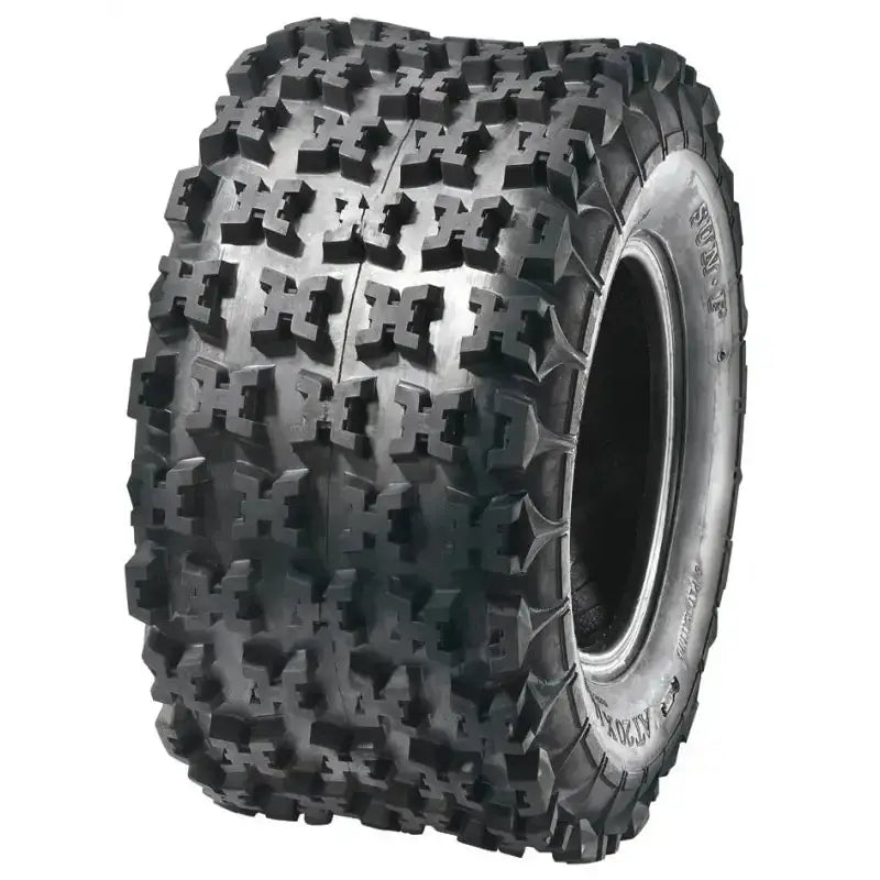 Atv Dekk 22x11-9 Sunf A-027R, skråvisning som fremhever grovt knastemønster for optimalt terrenggrep.