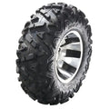 Atv Dekk 29x11-14 Sunf A-033, skråvisning med dype spor og sølvfelg som fremhever grovt mønster.