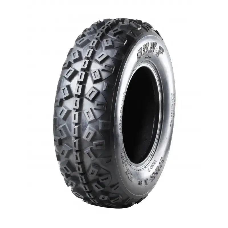 Atv Dekk 20x6-10 Sunf A-035F, sidevisning med grove knaster og dype mønstre for maksimalt terrenggrep.