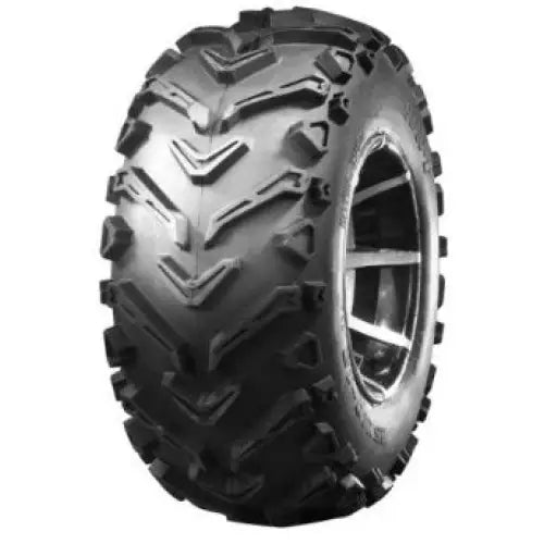 Atv Dekk 24x10-12 Sunf A-041, skrå forfra-visning som fremhever de dype knastene og det grove mønsteret.