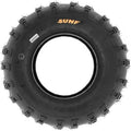Atv Dekk 23x7-10 Sunf A028 sett forfra, viser markant mønster og gul SUNF-logo på dekksiden.