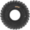 Atv Dekk 22x10-8 Sunf A030 sett forfra, viser grove knaster, tydelig mønster og oransje logo på siden.