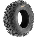 Atv Dekk 19x7-8 Sunf A051, skråvisning som fremhever markerte sideknaster og grovt mønster for ekstra terrenggrep.