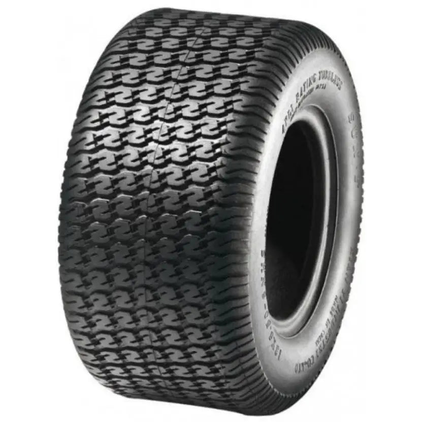 Atv Dekk 13x6.50 Sunf R-010, skråvisning som fremhever det markante slitebanemønsteret og tydelig sideveggtekst.