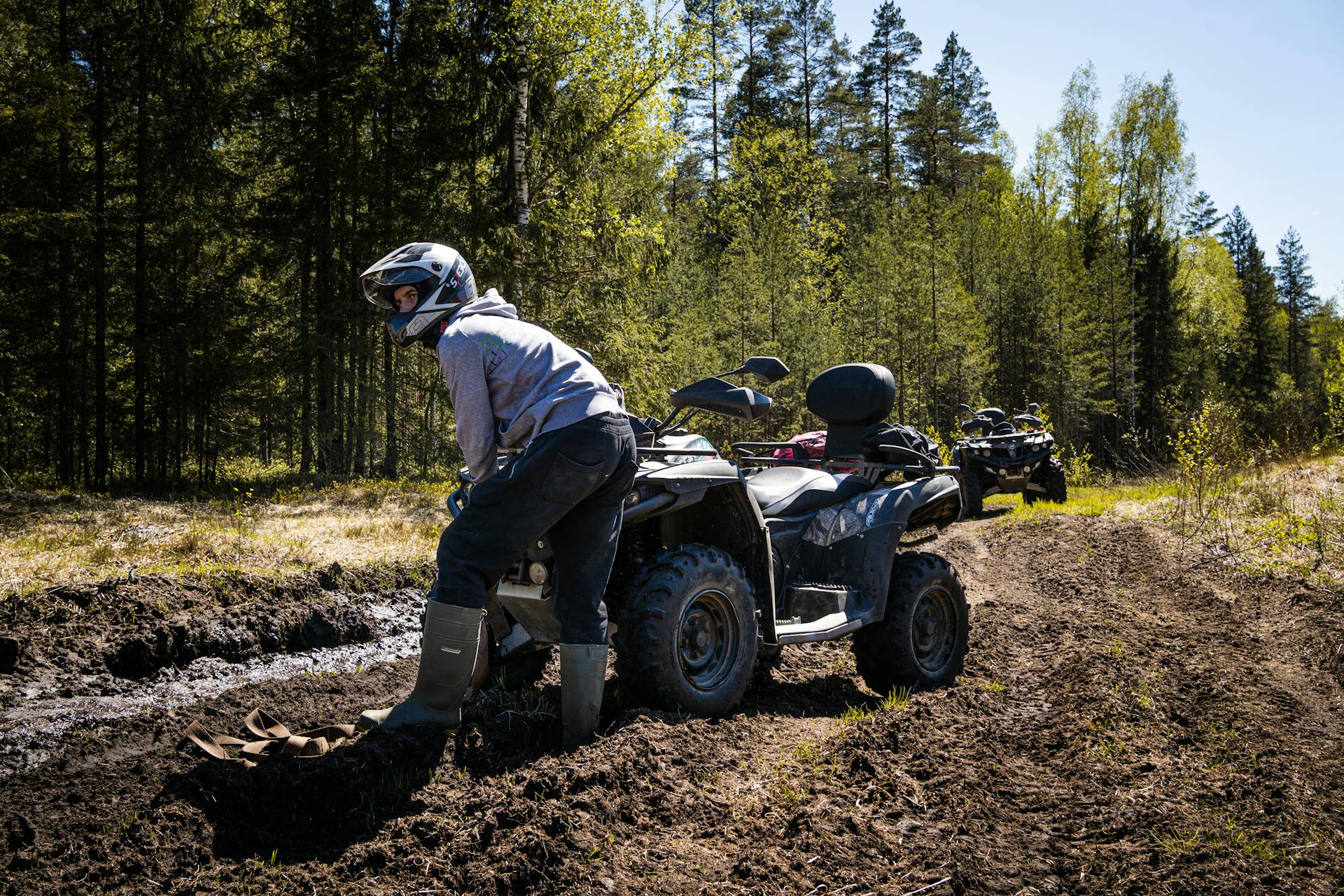 ATV quad in Nordic forest